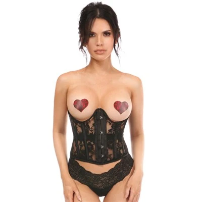 ขายร้อนผู้จัดจำหน่ายชุดชั้นในเซ็กซี่ LAVISH BLACK LACE UNDERBUST CORSET ผลิตในประเทศจีนขายส่งจากโรงงานผู้ผลิต
